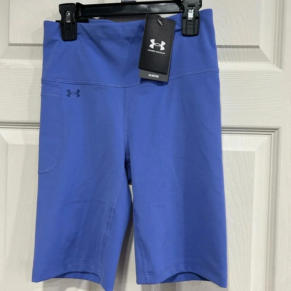 Under Armour UA Women's S Small Motion 8-in. Bike Shorts Blue NWT